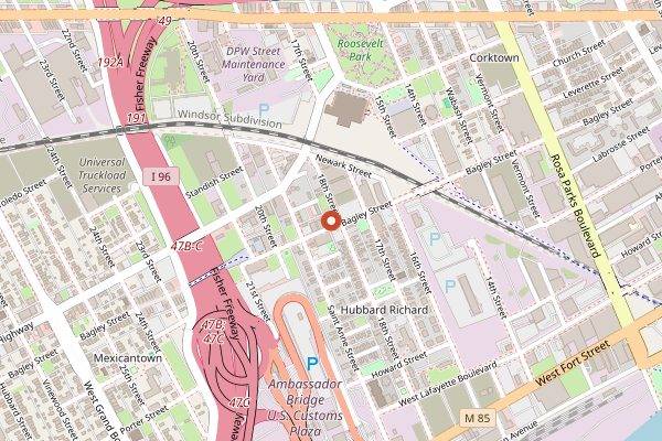 Map showing Mexican Village Restaurant in Detroit