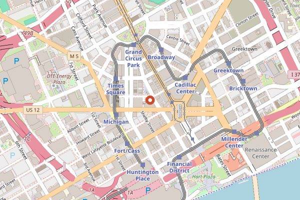 Map showing Prime + Proper in Detroit