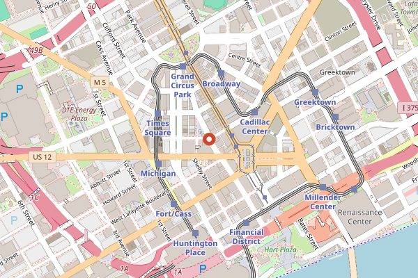 Map showing Wright & Company in Detroit