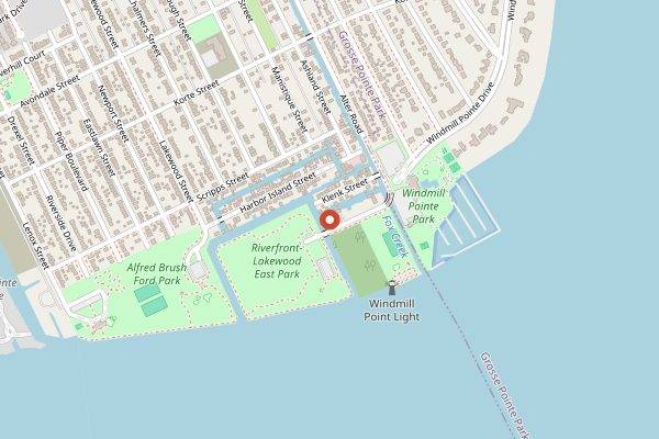 Map showing Coriander Kitchen and Farm (canal patio) in Detroit