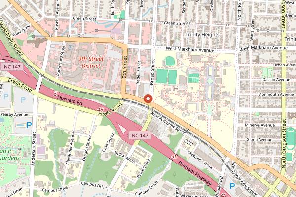 Map showing The Mad Hatter's Cafe & Bakeshop in Durham
