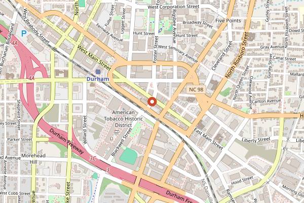 Map showing La Mala Mexican Inspired Cocktails in Durham