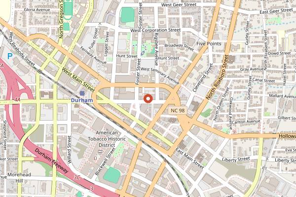 Map showing Queeny's in Durham