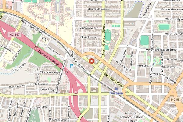 Map showing The Federal in Durham