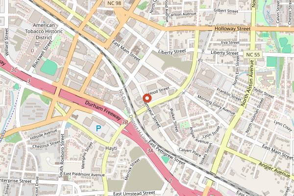 Map showing Ponysaurus Brewing Co. in Durham