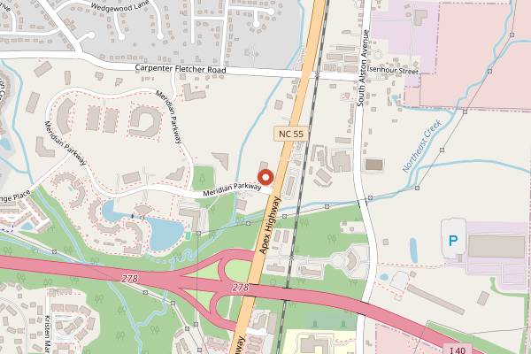Map showing Tobacco Wood Brewing Co. in Durham