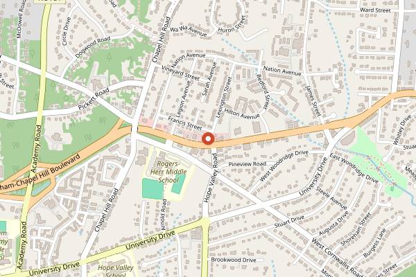 Map showing Guglhupf Bakery & Restaurant in Durham
