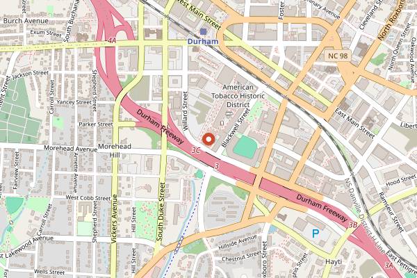 Map showing Boricua Soul in Durham