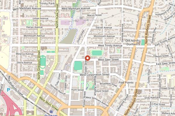 Map showing Cocoa Cinnamon Old North Durham in Durham
