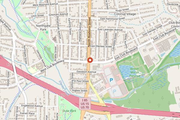 Map showing Omie's Coffee Shop and Roastery in Durham