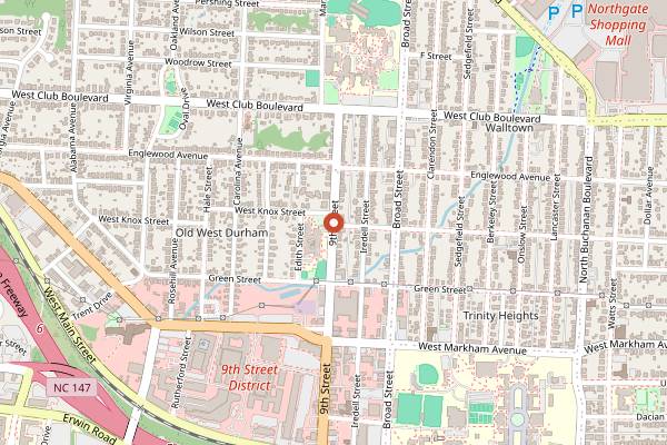 Map showing Alpaca Peruvian Charcoal Chicken in Durham