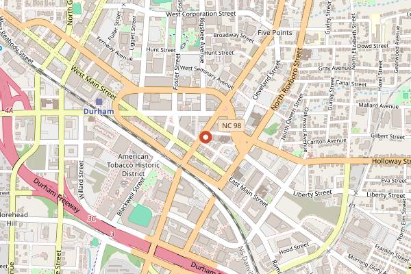 Map showing Thaiangle Restaurant in Durham