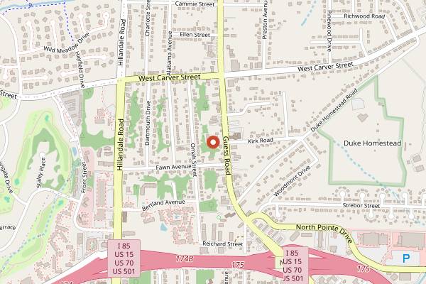 Map showing Il Laboratorio by Melina's Fresh Pasta in Durham