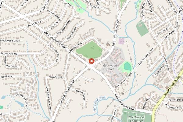 Map showing Banu Vegan in Durham