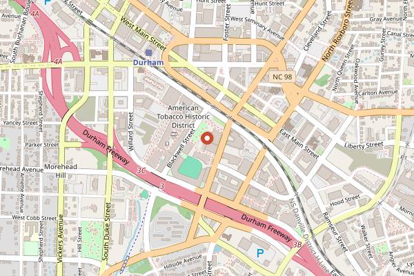 Map showing NanaSteak in Durham
