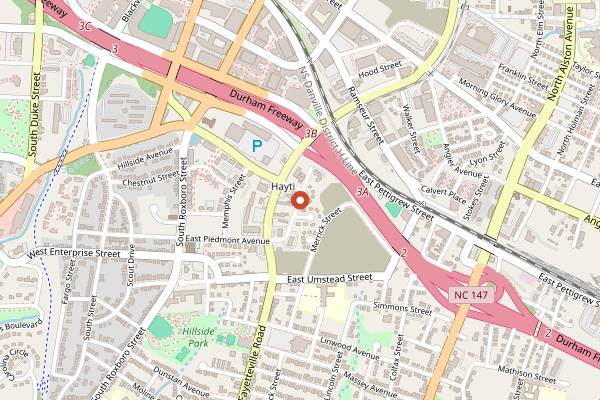 Map showing Chicken Hut in Durham