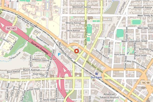 Map showing Goorsha Ethiopian Restaurant in Durham