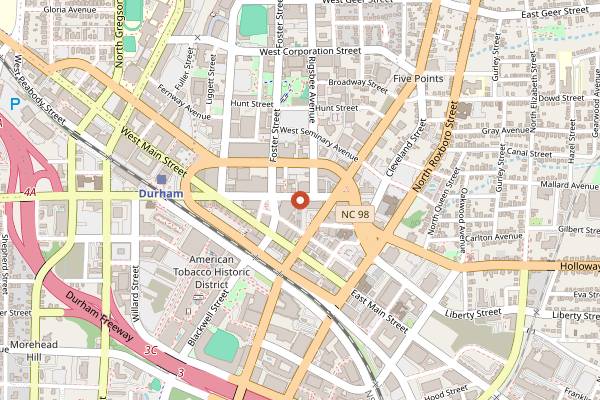 Map showing Alley Twenty Six in Durham