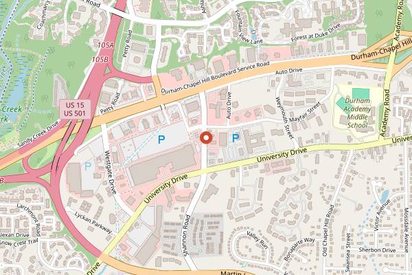 Map showing Aperitif in Durham