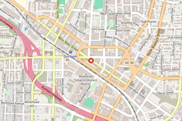 Map showing Arcana Bar and Lounge in Durham