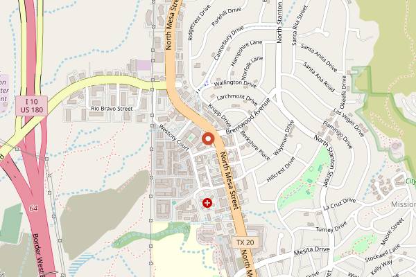 Map showing The Hoppy Monk in El Paso