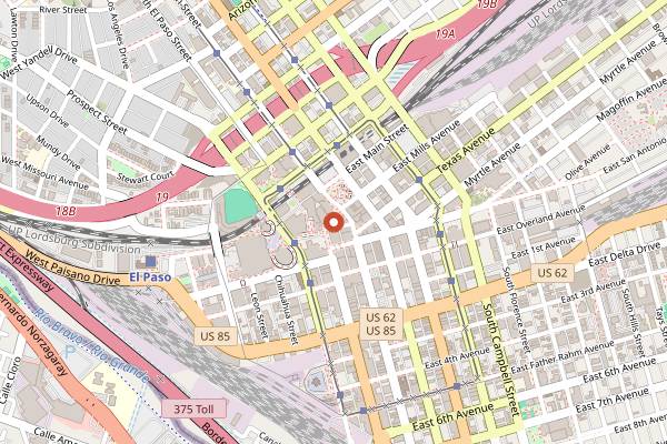 Map showing The Garrison in El Paso