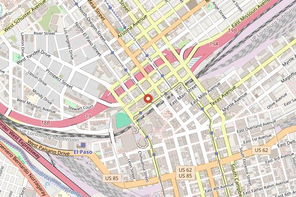 Map showing The Tiki Room in El Paso