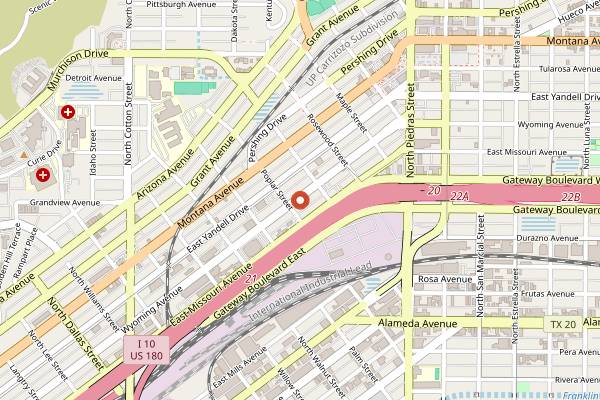 Map showing Cafe Con Leche in El Paso