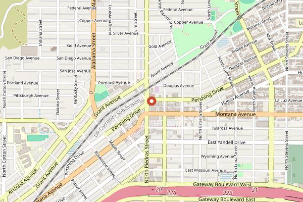 Map showing The Italian Kitchen in El Paso