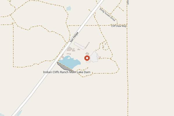 Map showing Cattleman's Steakhouse at Indian Cliffs Ranch in El Paso