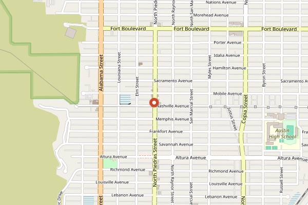 Map showing Kiki's Mexican Restaurant in El Paso