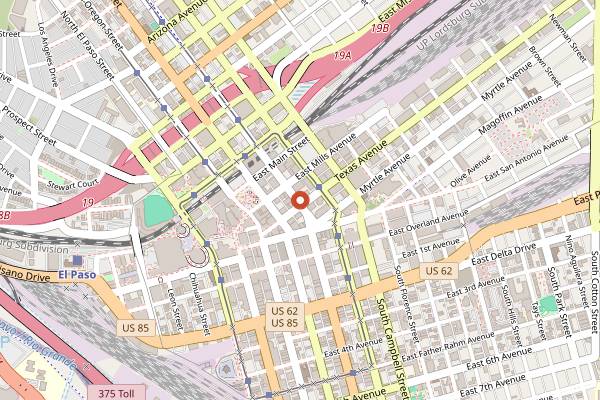 Map showing Lamezze in El Paso