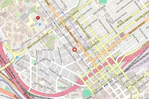 Map showing Salt and Honey Bakery Cafe in El Paso