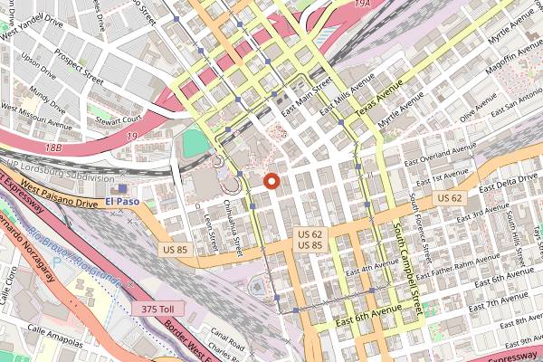 Map showing 1700 Steakhouse in El Paso