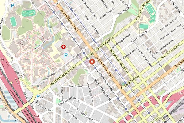 Map showing Old Sheepdog Brewery in El Paso