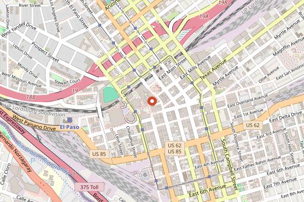 Map showing INTL in El Paso