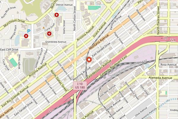 Map showing Su-Casa Restaurant in El Paso