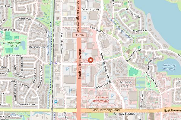 Map showing Buttermilk Bakery and Pie Shop in Fort Collins