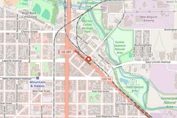 Map showing Ginger and Baker in Fort Collins
