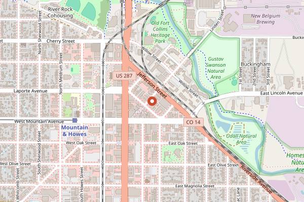Map showing Pour Brothers Community Tavern in Fort Collins