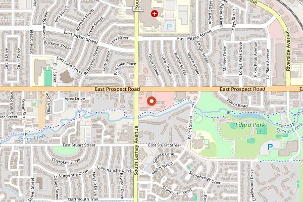 Map showing Rally King Brewing in Fort Collins