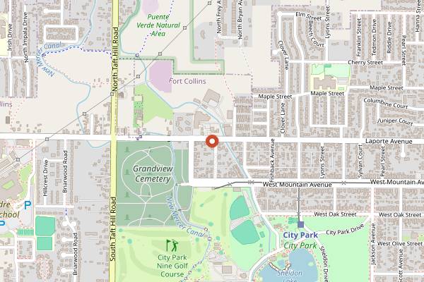Map showing Stodgy Brewing Company in Fort Collins