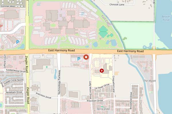 Map showing DC Oakes Brewhouse and Eatery in Fort Collins