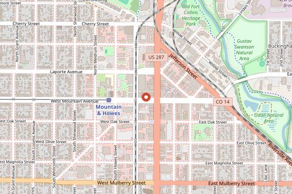 Map showing Snooze, an A.M. Eatery in Fort Collins