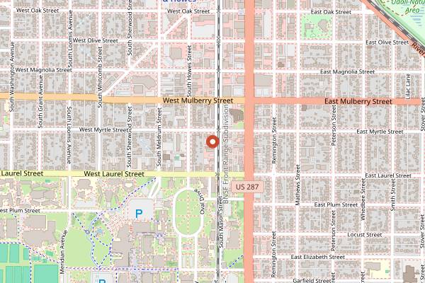 Map showing Avogadro's Number in Fort Collins