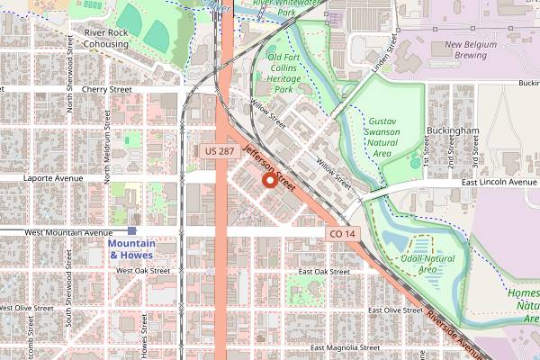 Map showing Bread Fellow in Fort Collins