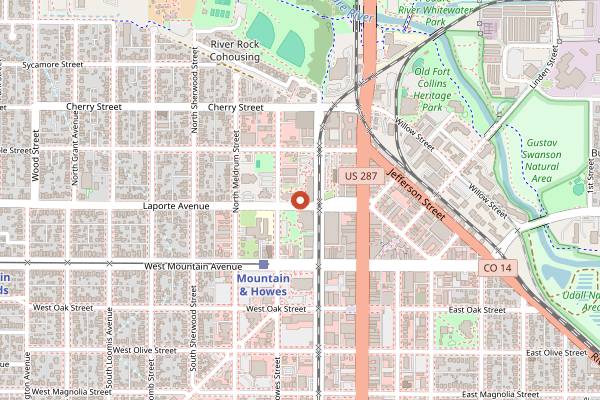 Map showing Butterfly Cafe in Fort Collins