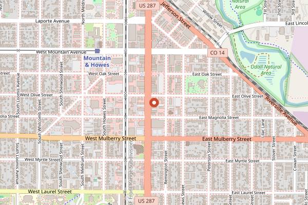 Map showing Lima Coffee Old Town in Fort Collins