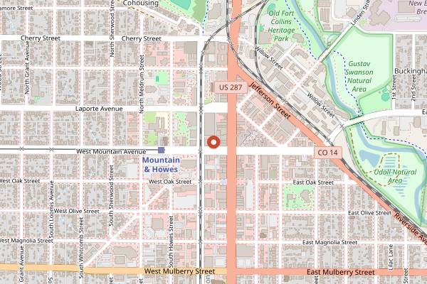 Map showing Big Al's Burgers and Dogs in Fort Collins