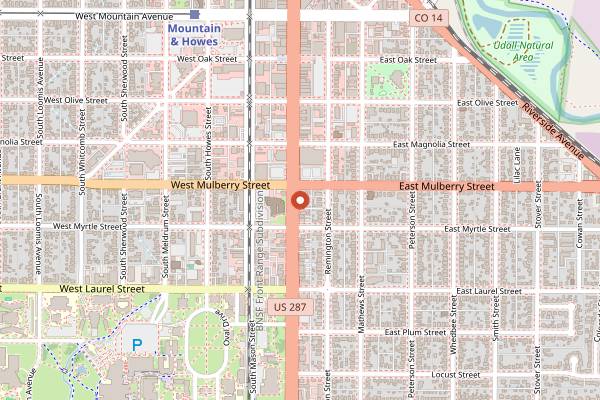 Map showing Big City Burrito in Fort Collins